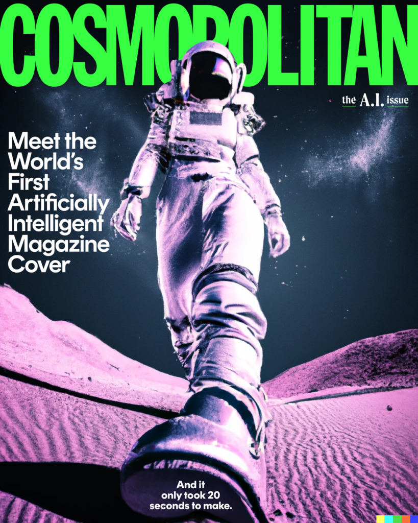 zdjęcie okładki Cosmopolitan stworzona za pomocą AI